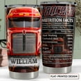 thumbnail image 4 of Personalized Truck Tumbler Trucker Nutrition Facts Stainless Steel 20oz Coffee Travel Mug Truck Driver Gifts for Husband Men Birthday, 4 of 6