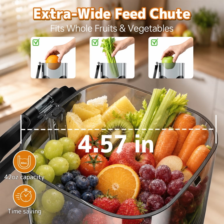 Mguzdi Cold Press Slow Masticating Juicer with Wide Mouth photo 4