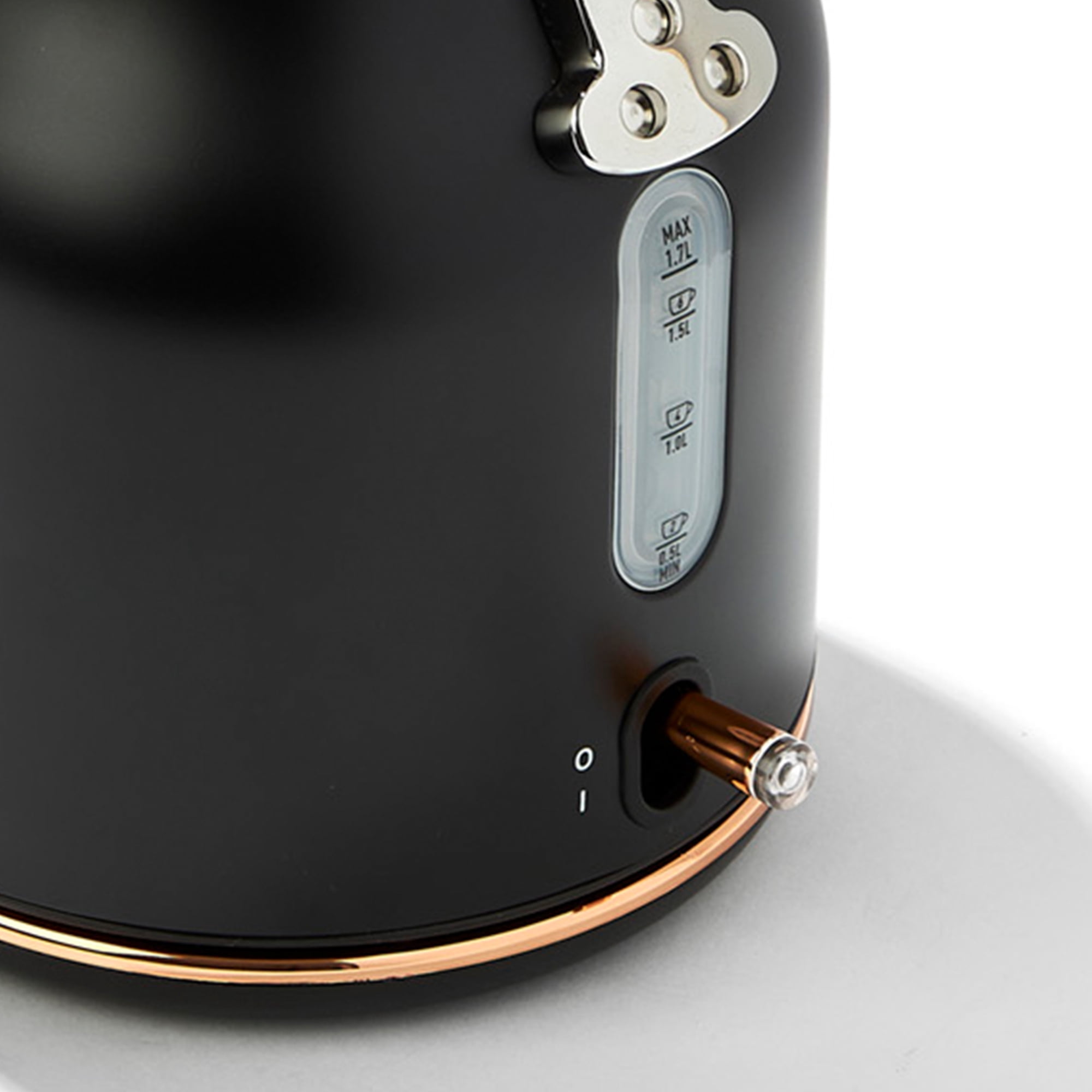 Haden Dorset 1.7 Liter Stainless Steel Electric Kettle, Black / Copper - 75070