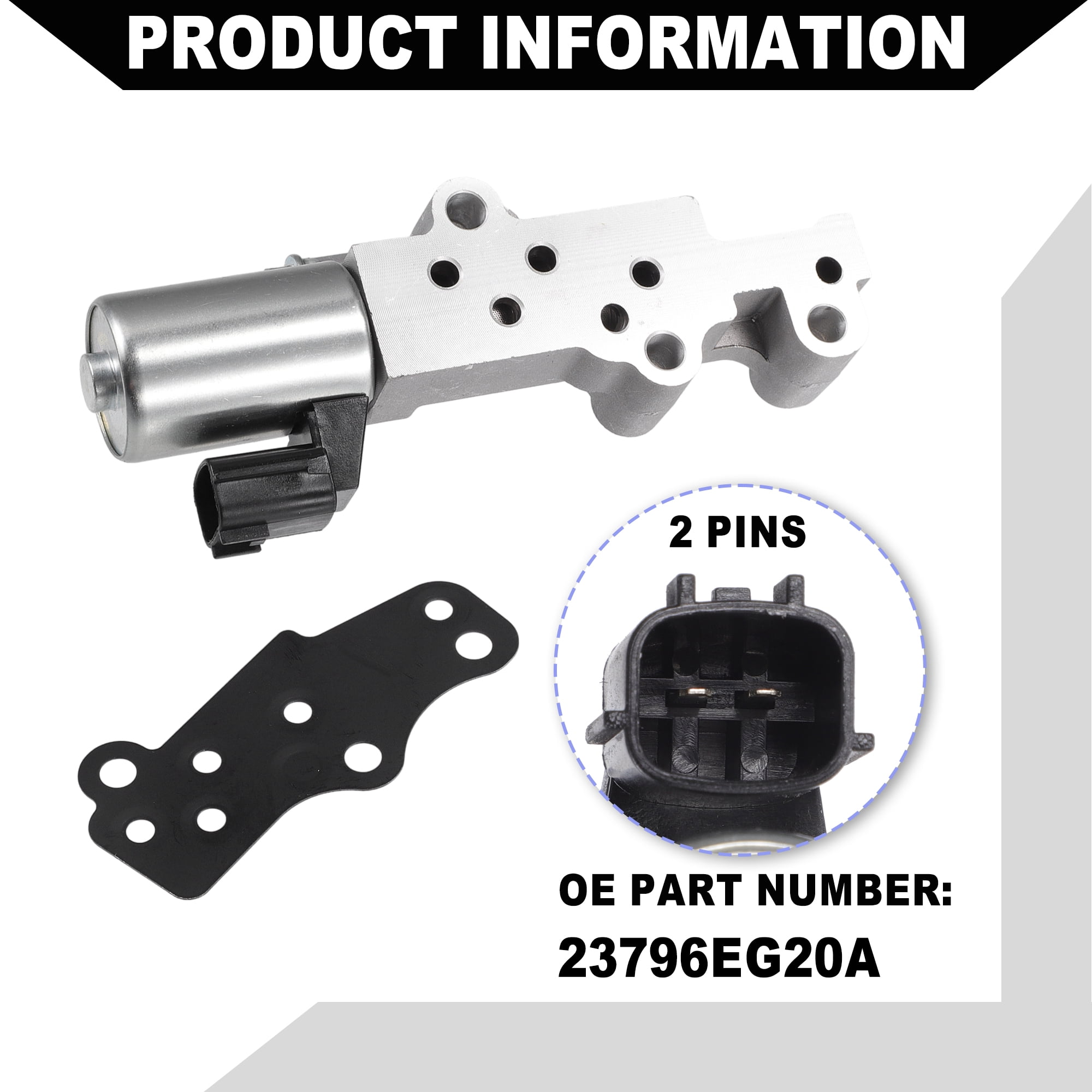 Engine Variable Valve Timing VVT Solenoid for INFINITI FX35 2003-2008 / Inner / Durable Metal / 2 Pcs
