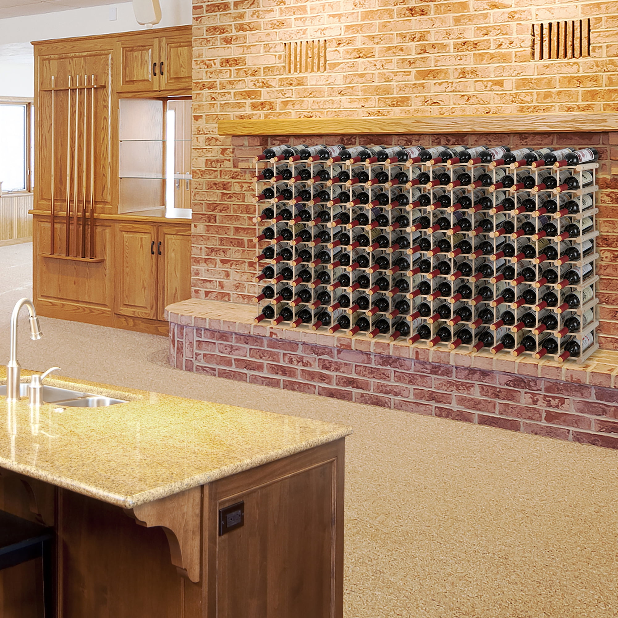 Costway 36 Bottle Wooden Wine Rack, 5 Tier Stackable Kitchen Costway 36 Bottle Wooden Wine Rack, 5 Tier Stackable Kitchen