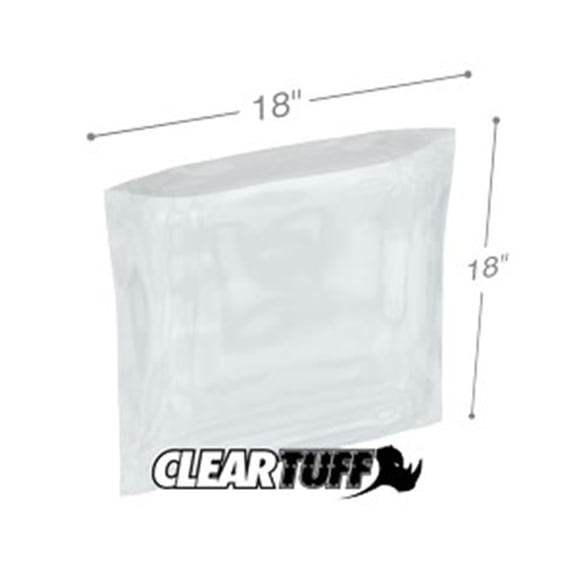 International Plastics PB21818 18 x 18 in. Clear Poly Bags, 0.002 Gauge - Case of 500