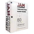 thumbnail image 2 of JAM Paper Glossy 3 Hole Punch Folders, White, 50/Pack, 2 of 5