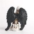 thumbnail image 2 of BNNG Creative Black Wings Skull Figurine Gothic Kneeling Winged Skeletons Figurine for Desktop Decor Halloween Artistic Skull Decoration, 2 of 8