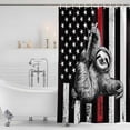 thumbnail image 2 of Shower Curtain Bathroom Set Patriotic Stars and Stripes Koala Waterproof Fabric Shower Curtains with Grommets&Hooks, USA Flag Red Line Animal Privacy Bath Curtain for Bathtub 36x72in, 2 of 9