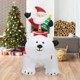 thumbnail image 3 of Costway Papá Noel sobre Oso Polar con Cabeza Rotativa Inflable Decoración con Poliéster Impermeable y Luces LED, 3 of 7