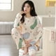 thumbnail image 4 of Pijamas de manga larga para mujer, conjunto de ropa de casa informal de gran tamaño, sección delgada, otoño e invierno, primavera y otoño, nuevo, 4 of 4