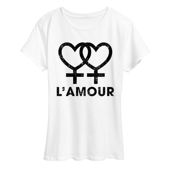 Instant Message - L'amour Hearts Women's Short Sleeve Graphic T-Shirt