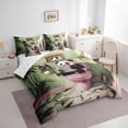 thumbnail image 3 of Feelyou Cute Panda Lover Twin Bedding Sets 7-Piece for Kid, Western Leaf Botanical Bedding Comforter Set, Kawaii Cartoon Animal Reversible Sheet Sets, Breathable Home Decor, 3 of 7