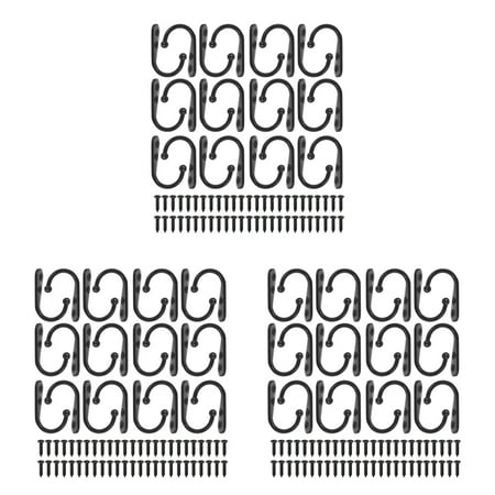 

72 Pieces Coat Hooks Robe Hook Single Coat Hanger and 150 Pieces Screws Black