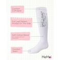 thumbnail image 3 of MeMoi Foil and Foliage Cotton Blend Knee Socks - Girls - Female, 6, White, 3 of 7
