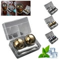 thumbnail image 6 of QHUDLV Espresso Cooling Ball, 2 Premium XXL 55mm Stainless Steel Ice Whiskey Balls, Whiskey Rocks Chilling Stones, Whiskey Stone Ice Cube Balls, Round Chilling Spheres, Gifts for Men Husband Birthday, 6 of 9