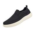 thumbnail image 3 of Domuza Men's Slip On Canvas Loafers, Breathable Woven Fabric Casual Walking Shoes, Lightweight Cushioned Platform Slip In Sneakers for Daily Wear Black 7.5 (EU-40), 3 of 6