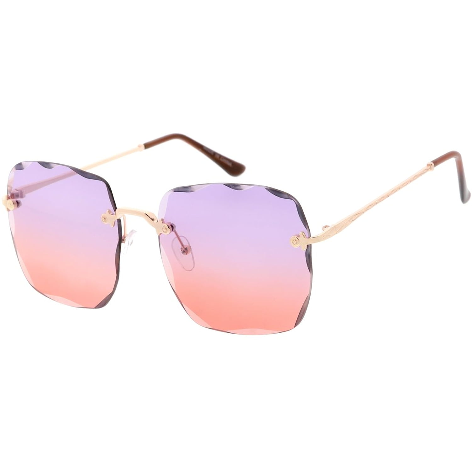 Candy Lens 80s Fashion Square Frame Aviator Sunglasses