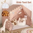 thumbnail image 2 of Carpa de juegos para niños SISTICKER para interiores con tapete y luces en forma de estrella, tamaño grande, 2 of 7