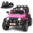 thumbnail image 1 of Costway 12V Kids Ride On Car 2 Seater Truck RC Electric Vehicles w/ Storage Room Pink, 1 of 10