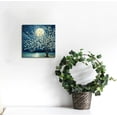 thumbnail image 4 of Nawypu Canvas Wall Art for Bedroom Flower Canvas Picture Floral Tree Painting Almond Blossom at Starry Night Landscape Artwork Abstract Lake Blue Teal Yellow Canvas Print for Modern Home 16x16in, 4 of 4