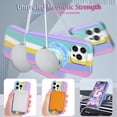 thumbnail image 3 of Magnetic Case for iPhone 14 with Hidden Ring Stand, Slim Kickstand Case Compatible with MagSafe Shockproof Soft Microfiber Lining Protective Case Cover for iPhone 14, Colorful, 3 of 6