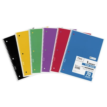 Mead 1-Subject Wide Ruled Spiral Notebook