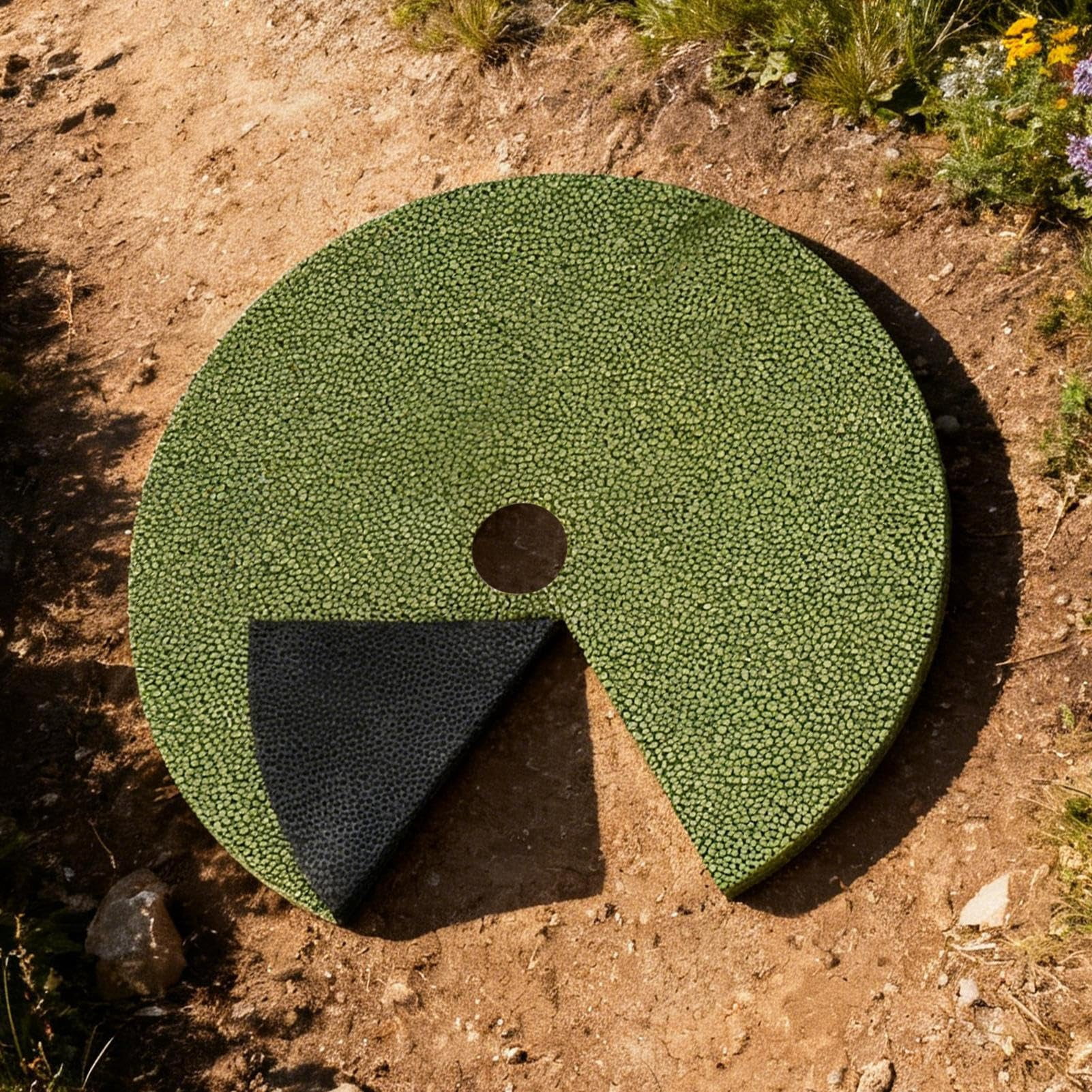 8Pcs Tree Mulch Rings, 32.3" Round Tree Weed Barrier, Non-Woven Fabric Weed Mat Blocker for Landscaping Weed Control Root Protection, Green