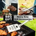 thumbnail image 5 of AGCAN BBQ Grilling Tools Set, Heavy Duty Premium Stainless Steel Spatula, Fork & Tongs, Barbecue Utensils Tool Kit Gift for Dad Men Grilling Lover Outdoor, 5 of 8