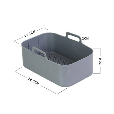 

JINGT For Air Fryer Baking Basket Soft Tray Accessories Cooking Reusable Silicone Pot Gray