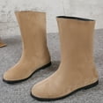 thumbnail image 6 of Bnwani Boots for Women Pile Toe Flat Ankle Comfortable Knight Suede Boot Yellow Size 6.5, 6 of 7