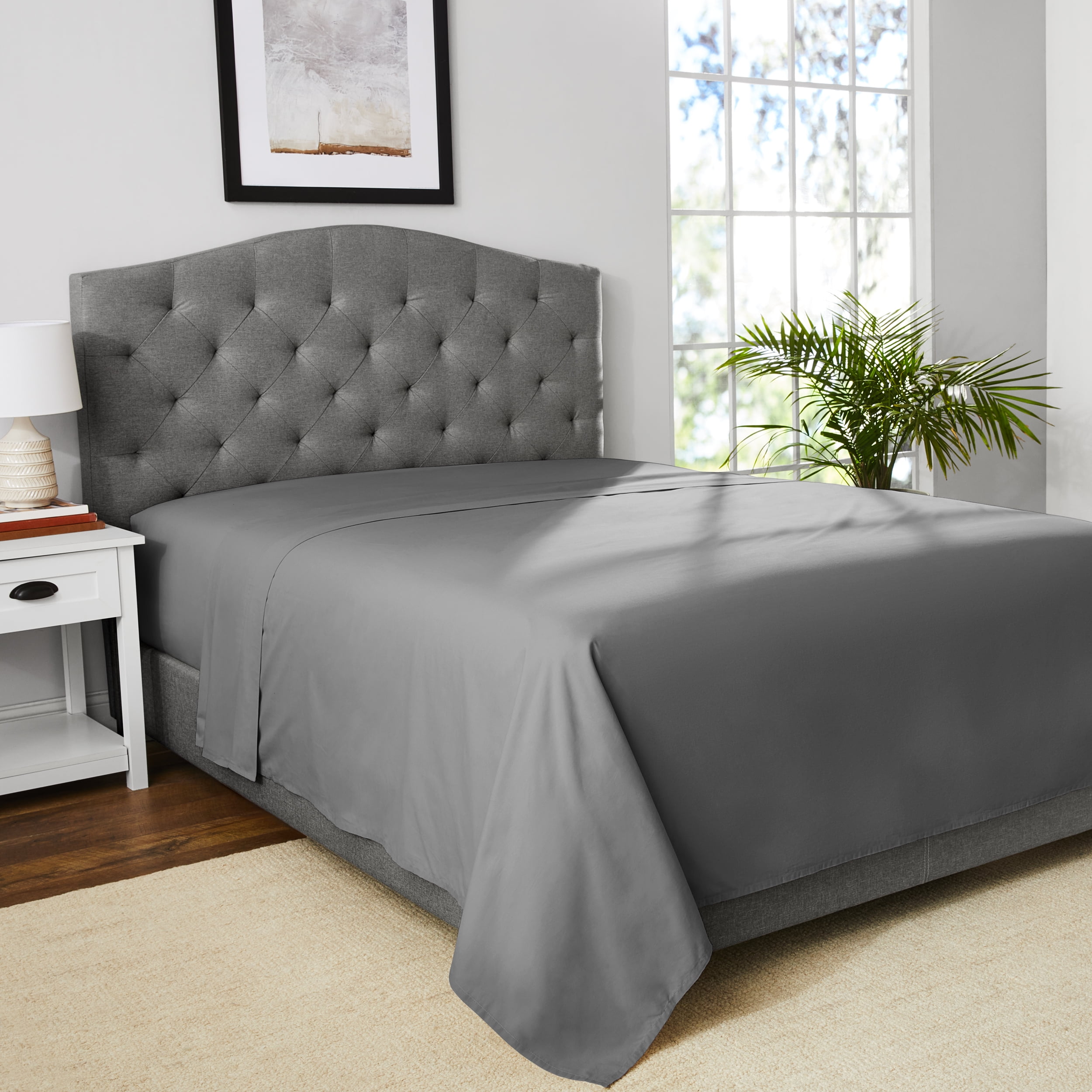 Mainstays, 300 Thread Count, Cotton Blend, Percale, Easy Care, Adult / Teen, Sheet set, Soothing Gray, Twin / Twin XL