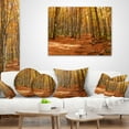 thumbnail image 3 of Designart Colorful Fall Forest with Fallen Leaves - Modern Forest Throw Pillow - 18x18, 3 of 4