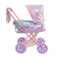 thumbnail image 3 of Olivia's Little World Magical Shimmer Deluxe 2-in-1 Baby Doll Stroller with Matching Mini Diaper Bag, Iridescent Rainbow, 3 of 15