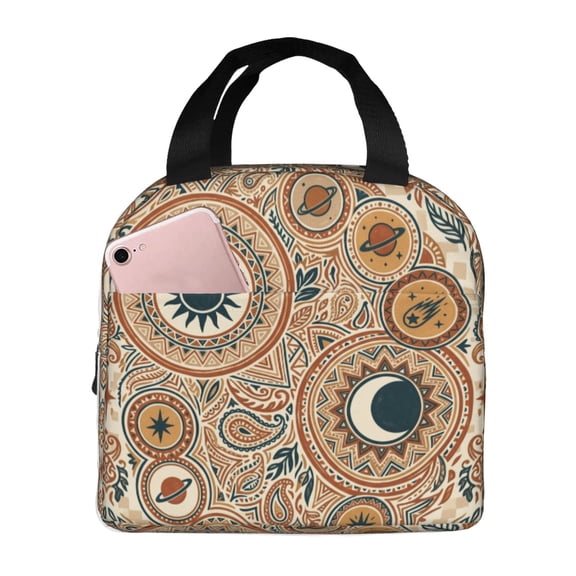 Sun And Moon Lunch Box Leakproof Insulated Reusable Meal Prep Bag For Women Men Large Capacity Office Commuting Picnic Tote Bag