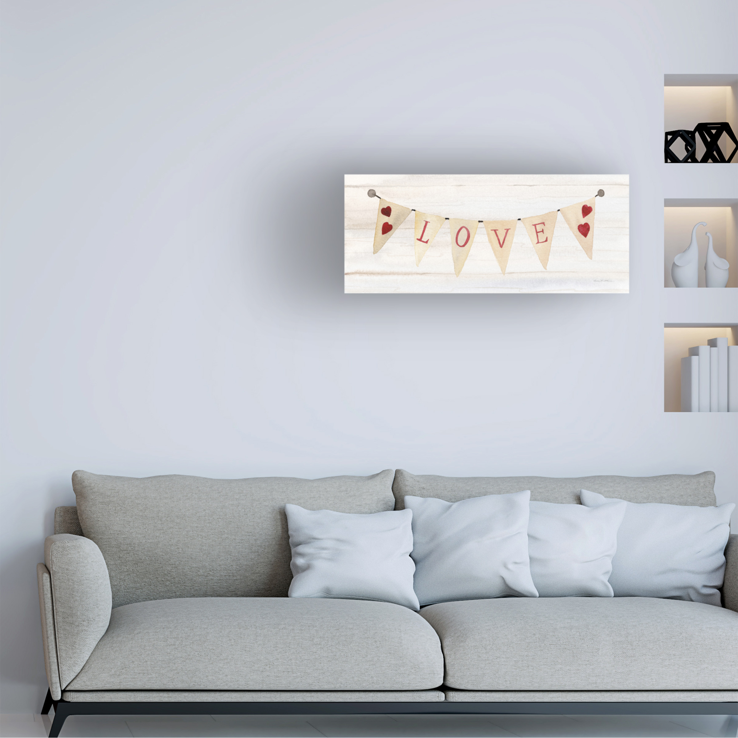 Trademark Fine Art 'Rustic Valentine Banner II' Canvas Art by Kathleen Parr McKenna