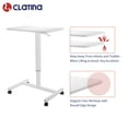 thumbnail image 5 of Mobile Laptop Desk Pneumatic Sit to Stand Table Height Adjustable Rolling Cart with Lockable Wheels for Home Office Computer Workstation 28" x 19" White Round Edge Design Elegant, 5 of 9