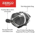 thumbnail image 5 of Zebco Bullet Spincast Fishing Reel, 8+1 Ball Bearings with an Ultra Smooth 5.1:1 Gear Ratio and Revolutionary ZeroFriction Dual-Bearing Supported Pick-Up Pin (Clam Packaging), 5 of 10