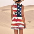 thumbnail image 4 of Women's Vacation-Ready Sundress, Sleeveless Casual Summer Dress with Patriotic Print, Perfect for Tropical Trips and Festive Events,Dark Blue S, 4 of 5