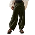 thumbnail image 6 of Fsahion Plus Size Casual Sweatpants for Womens Elastic Waist Solid Color Baggy Wide-Leg Pants Casual Elastic-Waistband Pocket Pants Bleak Deal on Clearance!, 6 of 8
