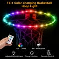 thumbnail image 2 of LED Colorful Basketball Hoop Light, RGB and White Basketball Rim LED Strip Light, Waterproof Outdoor Strip Light for Basketball Rim at Night, 2 of 6