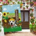 thumbnail image 2 of Welcome Summer Sunflower Dog House Flag Puppy Spitz Dog on Country Farm Butterfly Flowers Decor Banner for Outside Yard 28x40 Inch Double Side, 2 of 6