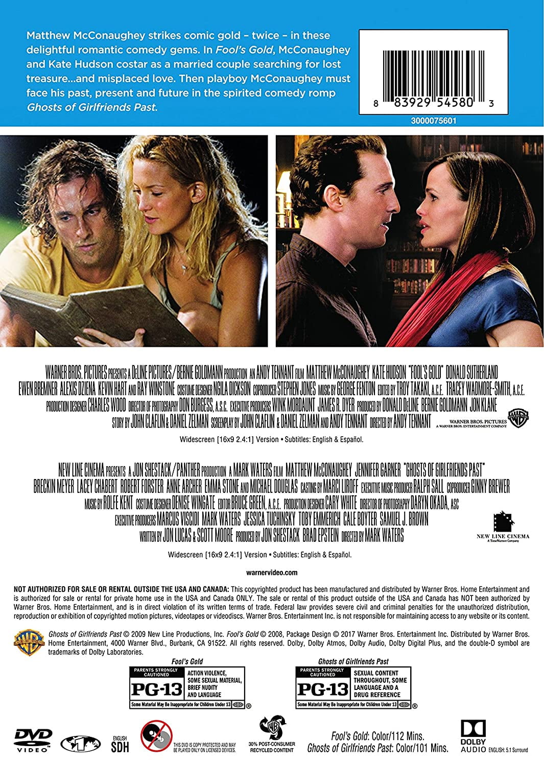Fool's Gold / Ghosts of Girlfriends Past (DVD Double Feature