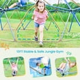 thumbnail image 3 of 12FT Kids Climbing Dome, Outdoor Dome Climber for Kids 3-10 Supporting 1000 LBS, Rust & UV Resistant Steel Jungle Gym Monkey Bar Climbing Toys, Blue+Coffee, 3 of 9