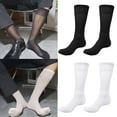 thumbnail image 2 of Mens Thin Dress Socks Silk Sheer Business Socks Soft Nylon Work Trouser Socks Over the Calf Socks Knee High Dress Socks, 2 of 21