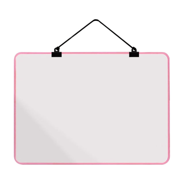SLYNSHome Magnetic White Board 8x11.8 inch Dry Erase Whiteboard for Wall with Pink Frame Presentation Board for Home Office