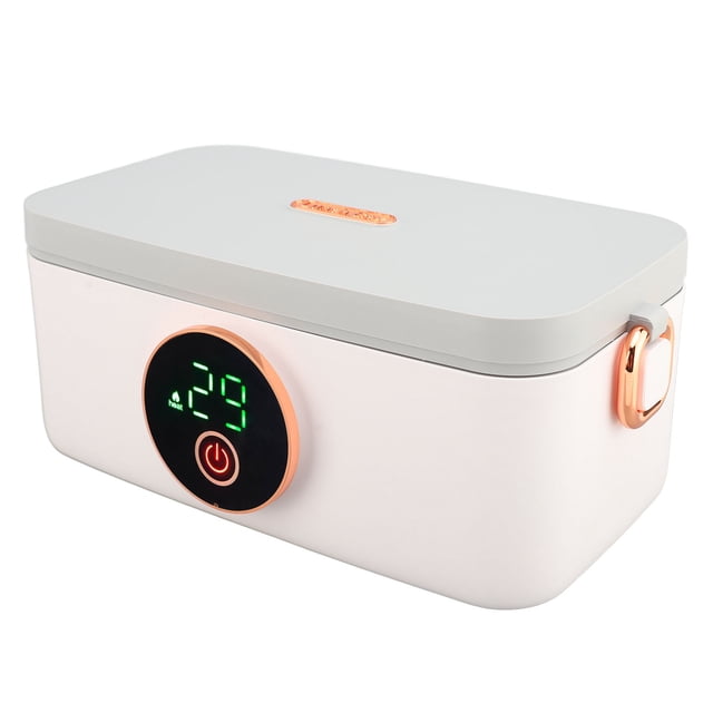 Lonchera Eléctrica, Caja de Almuerzo con Calefacción Inalámbrica Recargable USB 1L Indador de Luz Diseño de Acero Inoxidable PARAJAR
