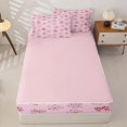 thumbnail image 4 of Homewish Cute Pet Paws Zipper Full Size Comforter Sets with Fitted Sheet and 2 Pillowcases For Kids,Pink Bow Knot Zipper Bedding Set For Girls,Pink Reversible,4 Pieces, 4 of 7