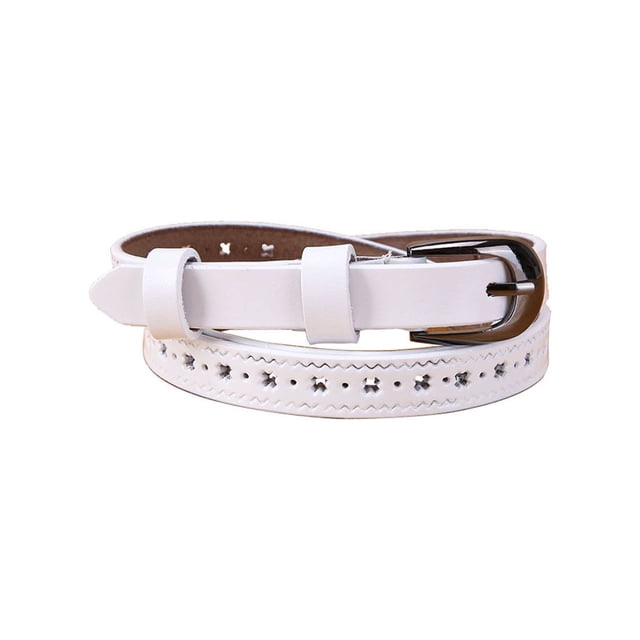 Cinturón de hebilla de aleación hueca con múltiples agujeros para mujeres INSPIRE CHIC, estrellas blancas, se ajusta a cintura: 27-40 pulgadas