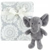Hudson Baby Infant Plush Blanket with Toy, Snuggly Elephant, One Size