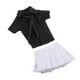 thumbnail image 2 of Figura femenina a escala 1/12, ropa, atuendo, falda corta, camisa y corbata, traje completo hecho a mano Camisa negra, 2 of 9