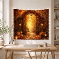 thumbnail image 5 of Autumn Woodland Gateway With Center Ornate Wrought Iron, Mystical Fantasy for Space Lovers, Galaxy Room Decor, Halloween Gift, Tapestry Wall Hanging for Bedroom and Dorm, 5 of 7