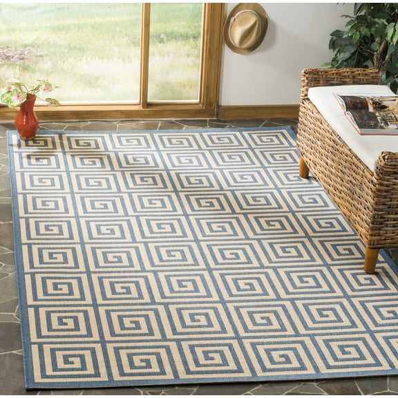 Safavieh Linden Joetta Geometric Indoor/Outdoor Area Rug, Cream/Blue, 8' x 10'