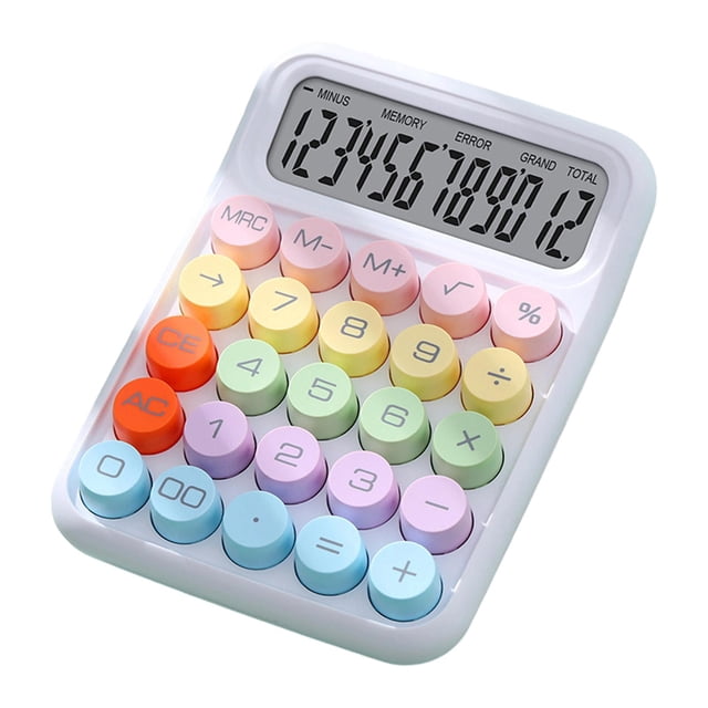 Calculadora de oficina, accesorio, regalos, pantalla, portátil, estándar, mecánica, botones Blanco